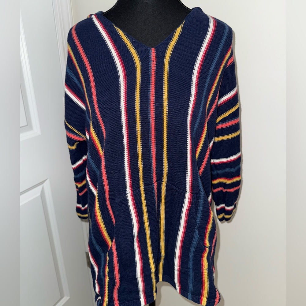 Striped knit hoodie